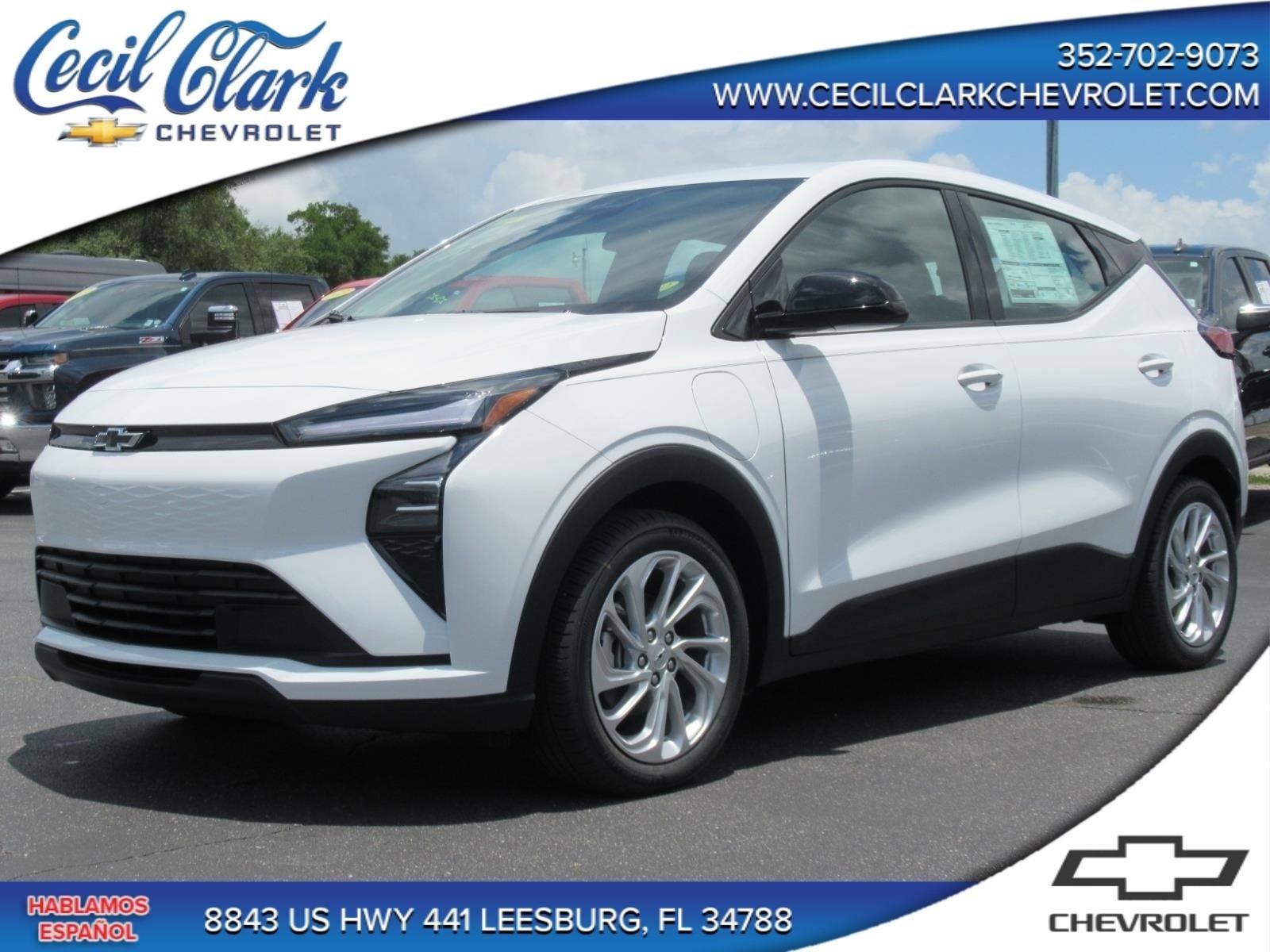 2027 Chevrolet Bolt LT in Summit White — front three-quarter view