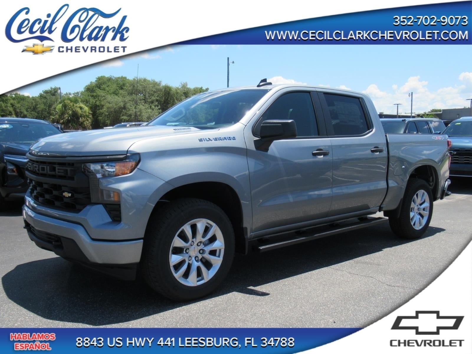 2026 Chevrolet Silverado 1500 Custom in Sterling Gray Metallic — front three-quarter view