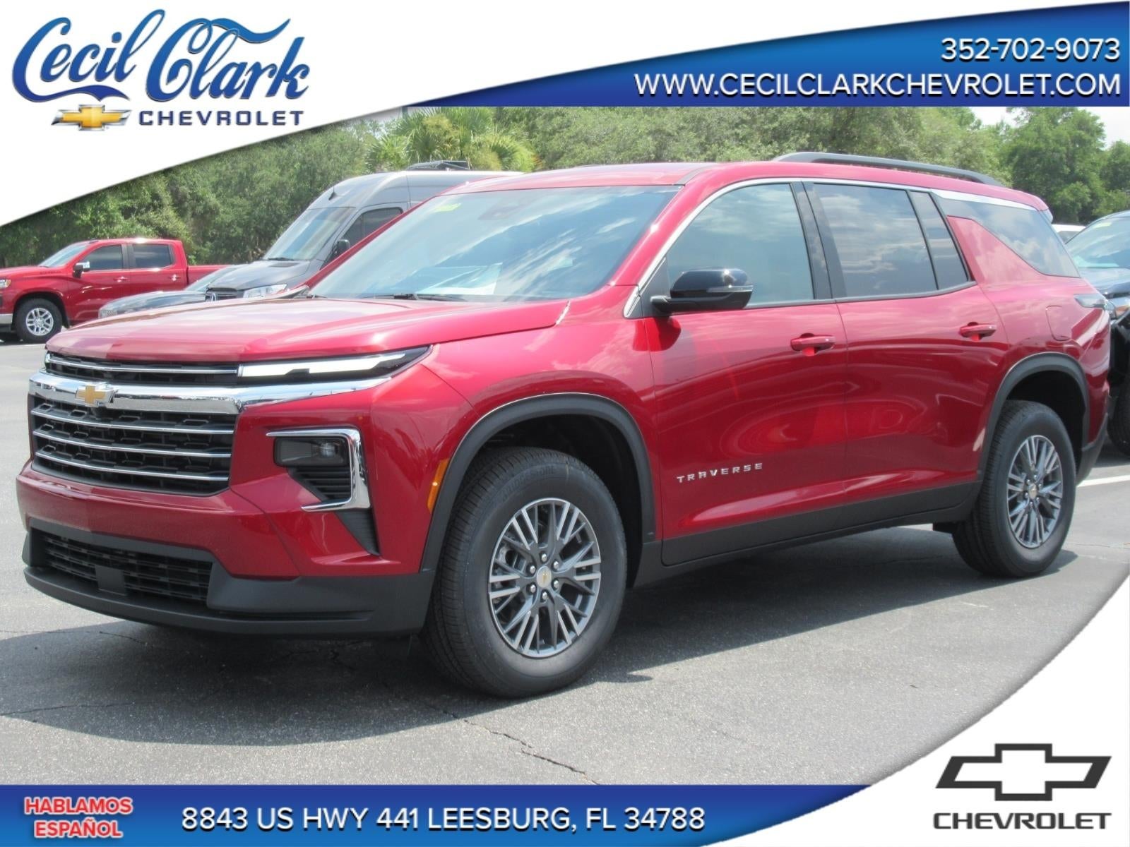 2026 Chevrolet Traverse LT in Radiant Red Tintcoat — front three-quarter view