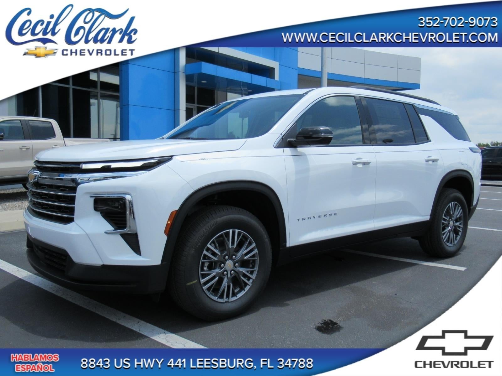 2026 Chevrolet Traverse LT in Summit White — front three-quarter view