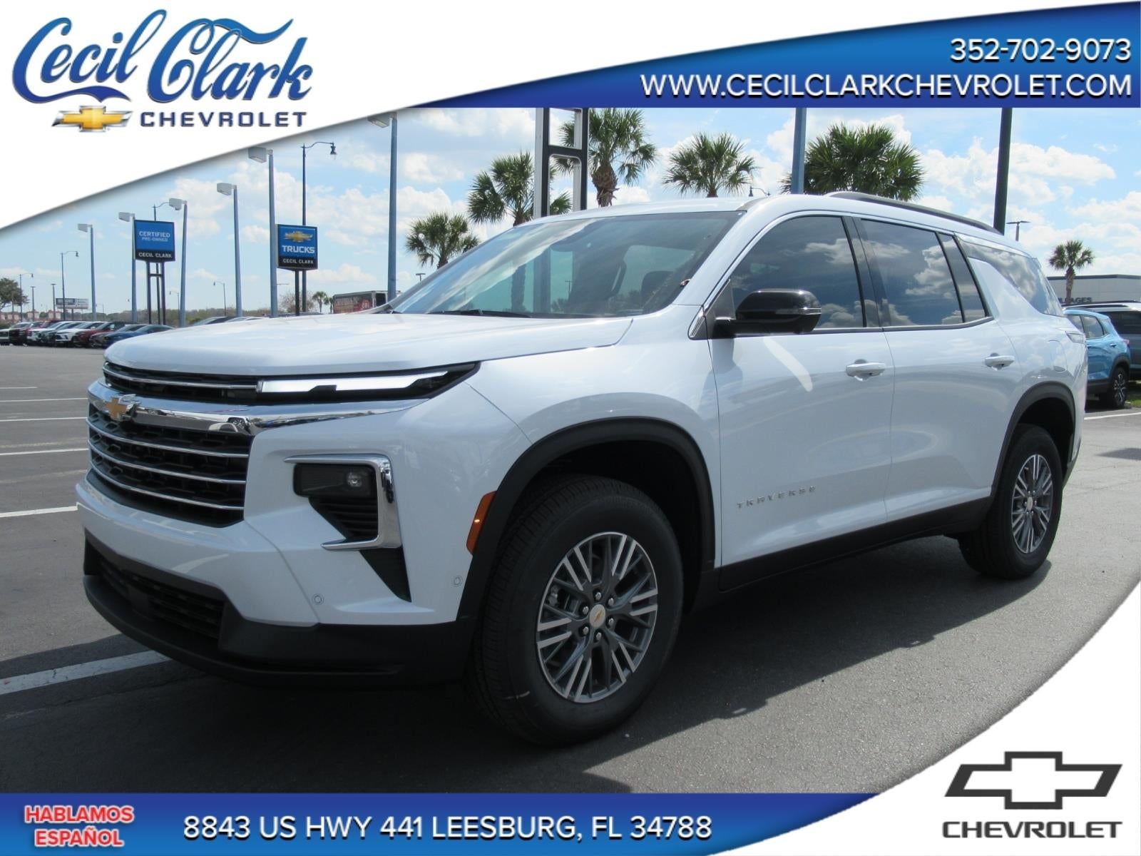 2026 Chevrolet Traverse LT in Polar White Tricoat — front three-quarter view