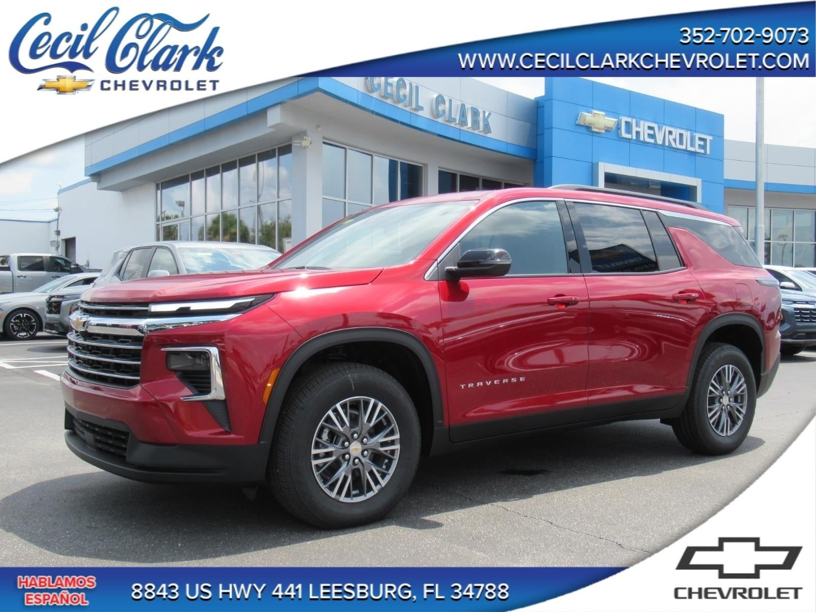 2026 Chevrolet Traverse LT in Radiant Red Tintcoat — front three-quarter view