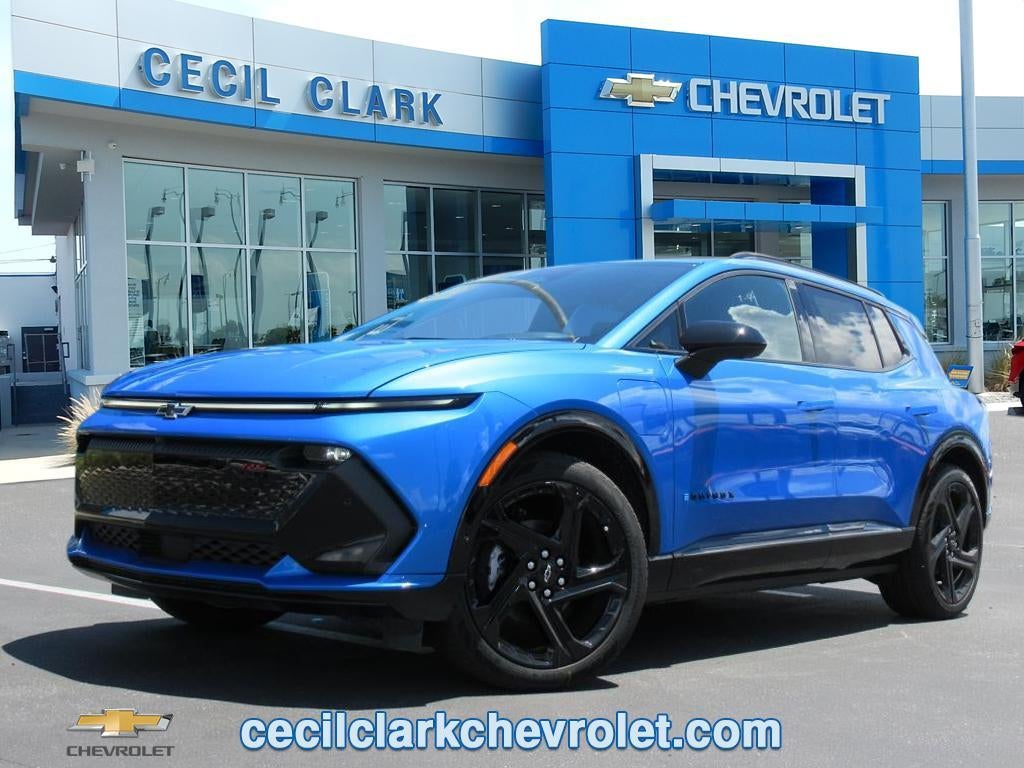 2025 Chevrolet Equinox EV RS in Riptide Blue Metallic — front three-quarter view